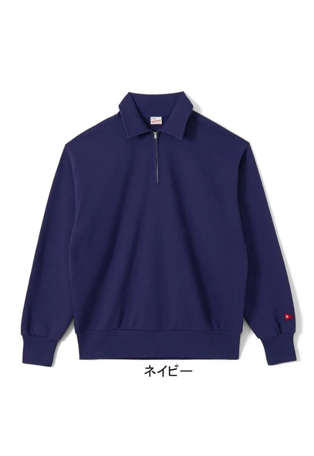 Healthknit Classic Sweat Collared Half Zip L/S