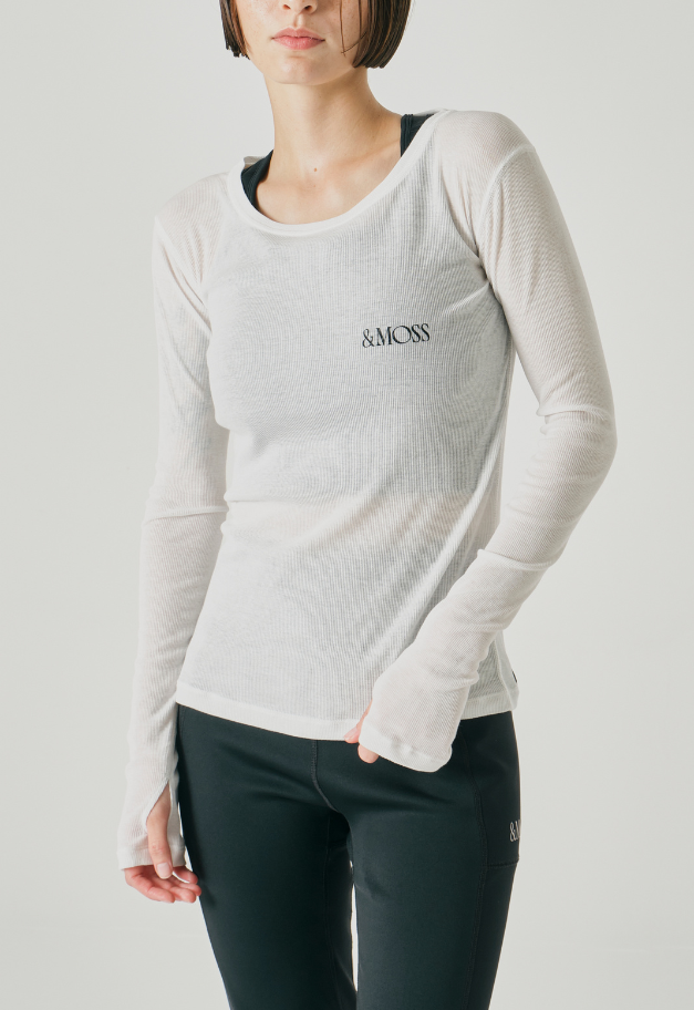 ◆[バイバック保証] &MOSS 【クーポン割引】DRY RIB SEE-THROUGH T-SHIRTS