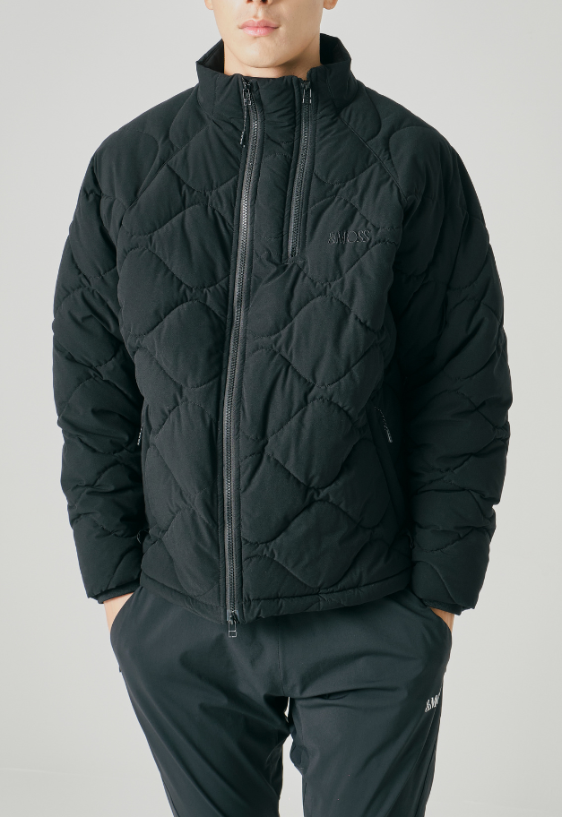 &MOSS 2WAY MATTE STRETCH QUILTED JACKET【BLACK/WHITE】