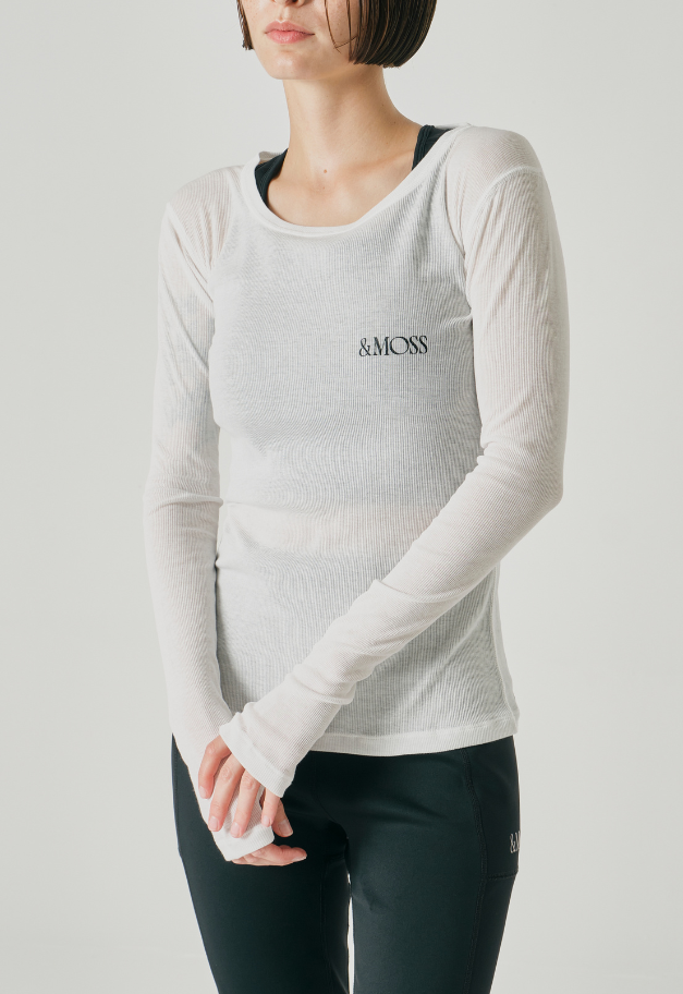 ◆[バイバック保証] &MOSS 【クーポン割引】DRY RIB SEE-THROUGH T-SHIRTS