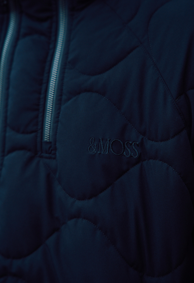 &MOSS 2WAY MATTE STRETCH QUILTED JACKET【BLACK/WHITE】