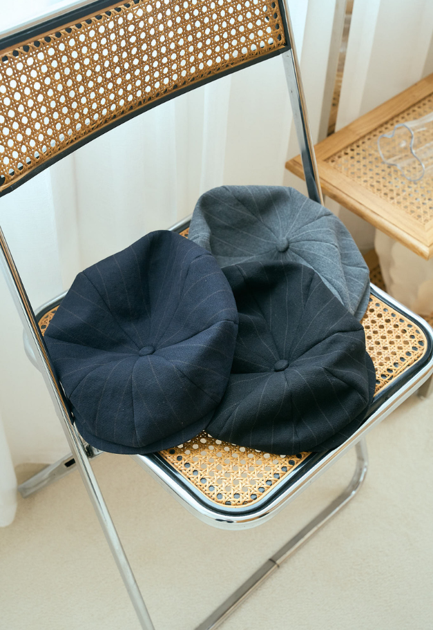 PORTER CLASSIC PIN STRIPE LINEN COTTON CASQUETTE【UNISEX/残M BL.NA L BL各1点】