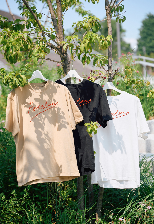 pocotan ロゴ刺繍Tシャツ【WHITE/BLACK/BEIGE】