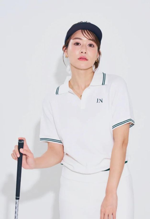 LE.NAN Terry Pique Polo【WHITE】