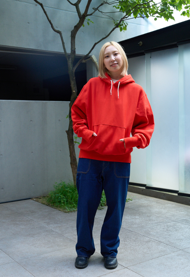 Healthknit Locker Weight Sweat Hoodie【RED/HEATHER GRAY/INK BLACK】