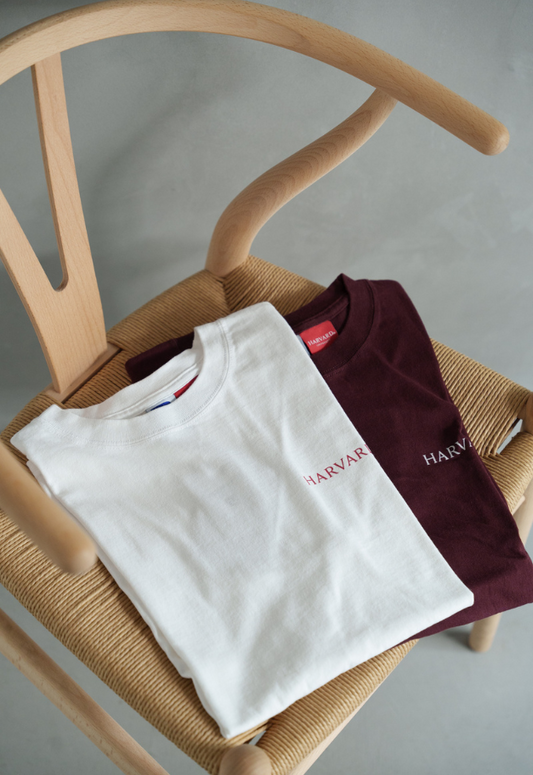 RUSSELL ATHLETIC Harvard University Bookstore Jersey S/S Crew T【UNISEX WHITE/COCOA】