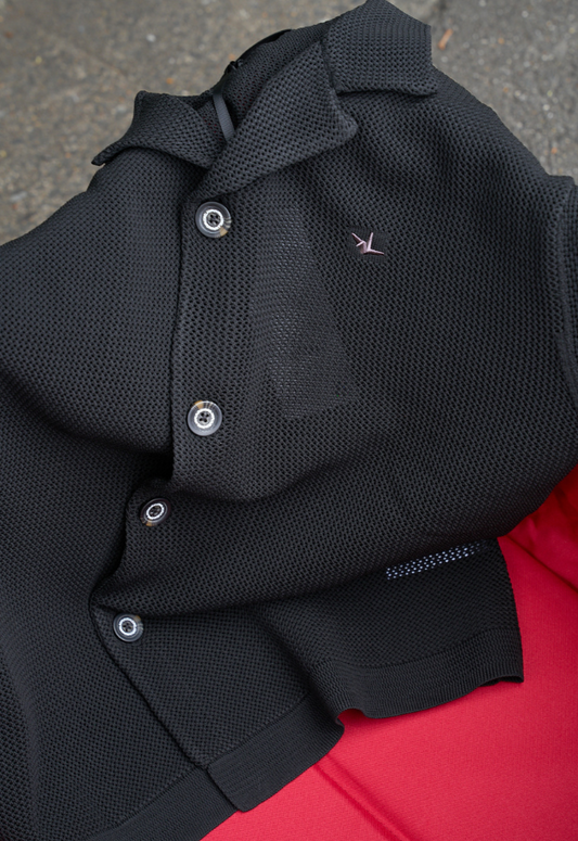 1PIU1UGUALE3 KNIT OPEN COLLAR SHIRT