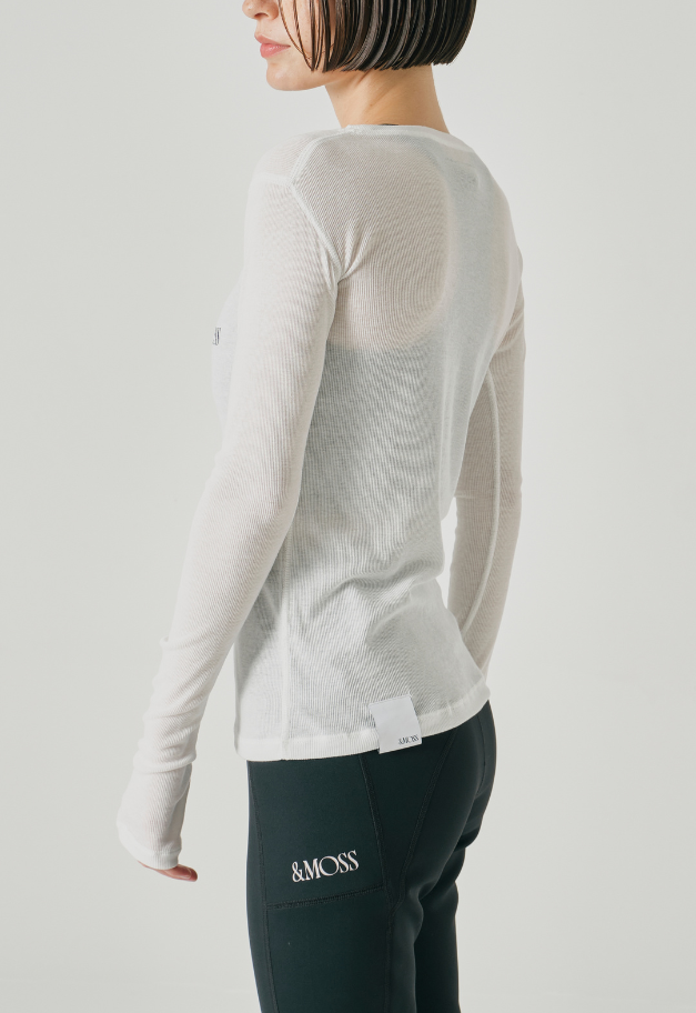 ◆[バイバック保証] &MOSS 【クーポン割引】DRY RIB SEE-THROUGH T-SHIRTS