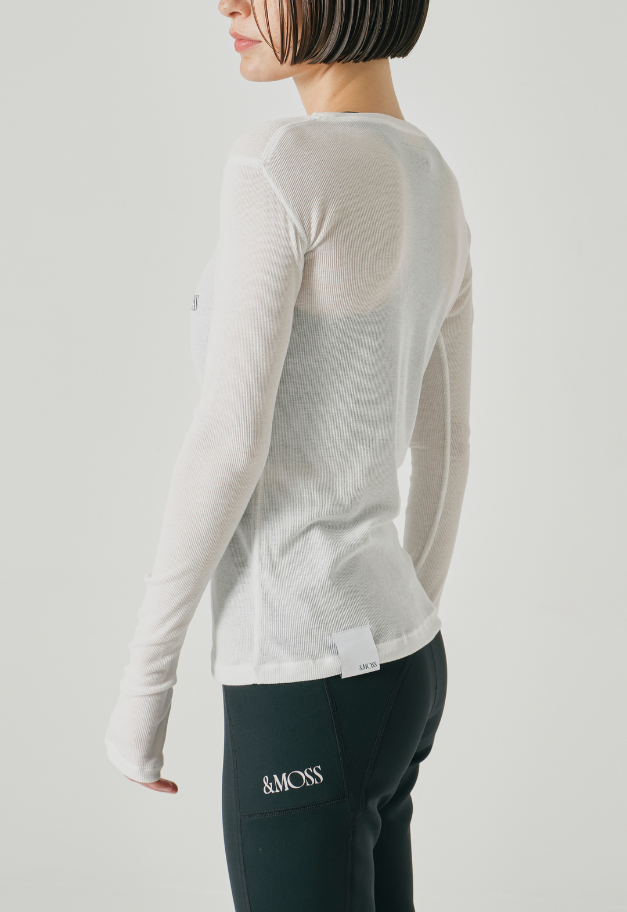 &MOSS 【クーポン割引】DRY RIB SEE-THROUGH T-SHIRTS