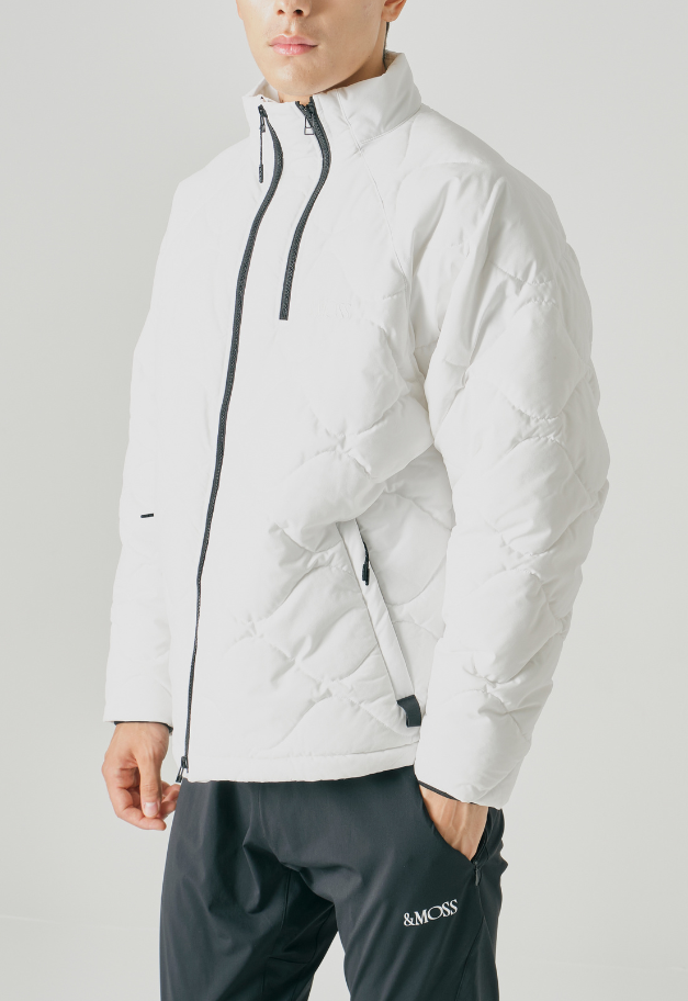 &MOSS 2WAY MATTE STRETCH QUILTED JACKET【BLACK/WHITE】