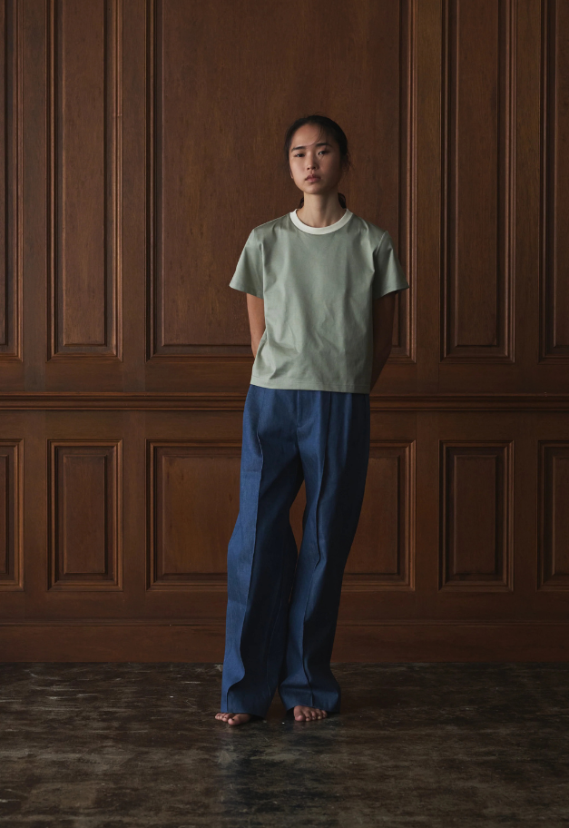 Nicolas Jenson TWO TONE CREW NECK T-SHIRT【SHORT/LADIES】
