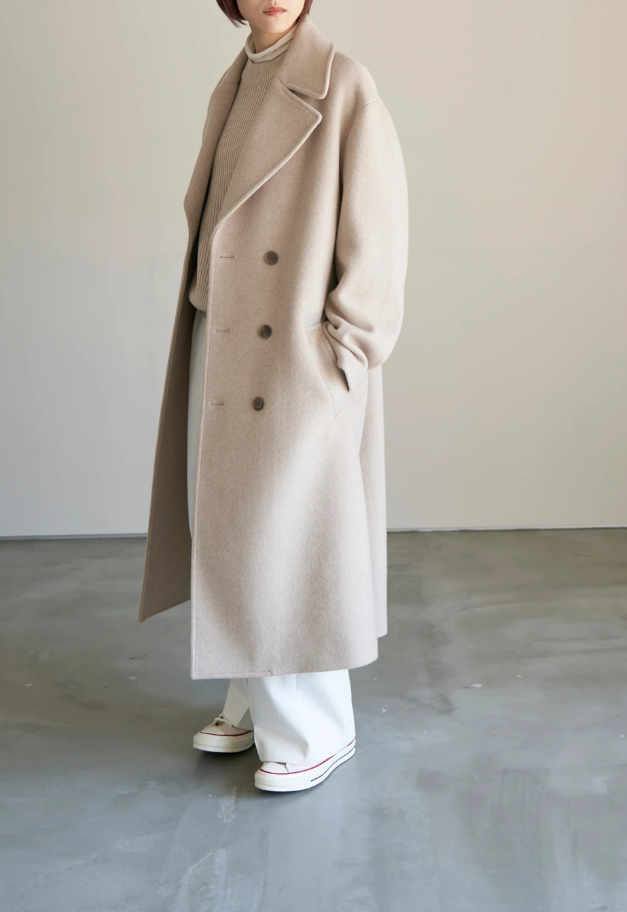 Nicolas Jenson LAMBS WOOL MELTON BIG COLLAR W COAT