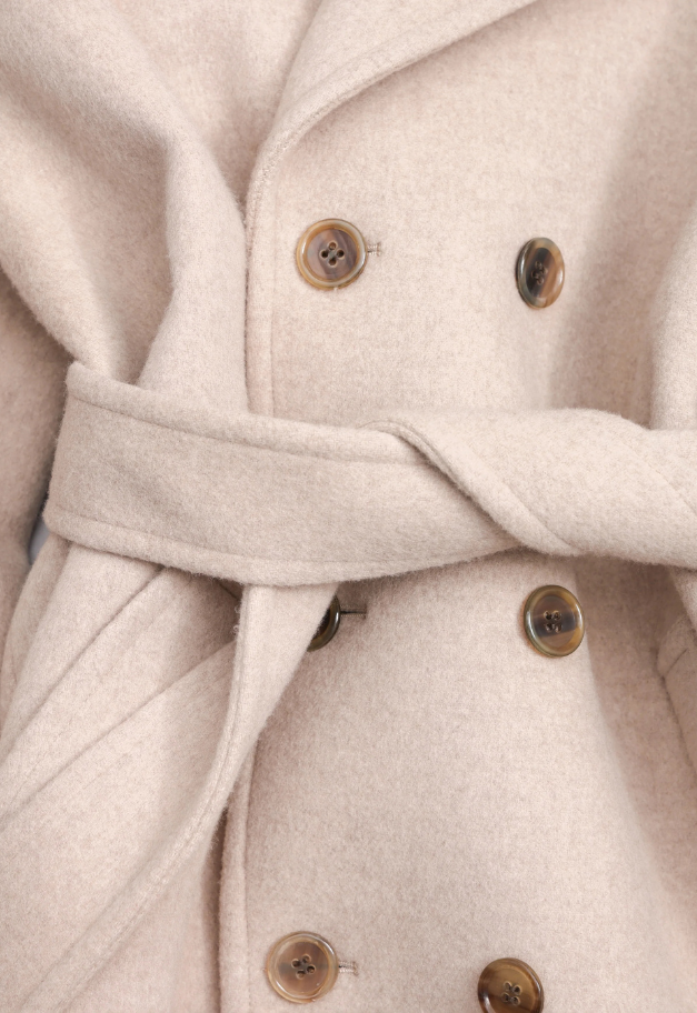 Nicolas Jenson LAMBS WOOL MELTON BIG COLLAR W COAT