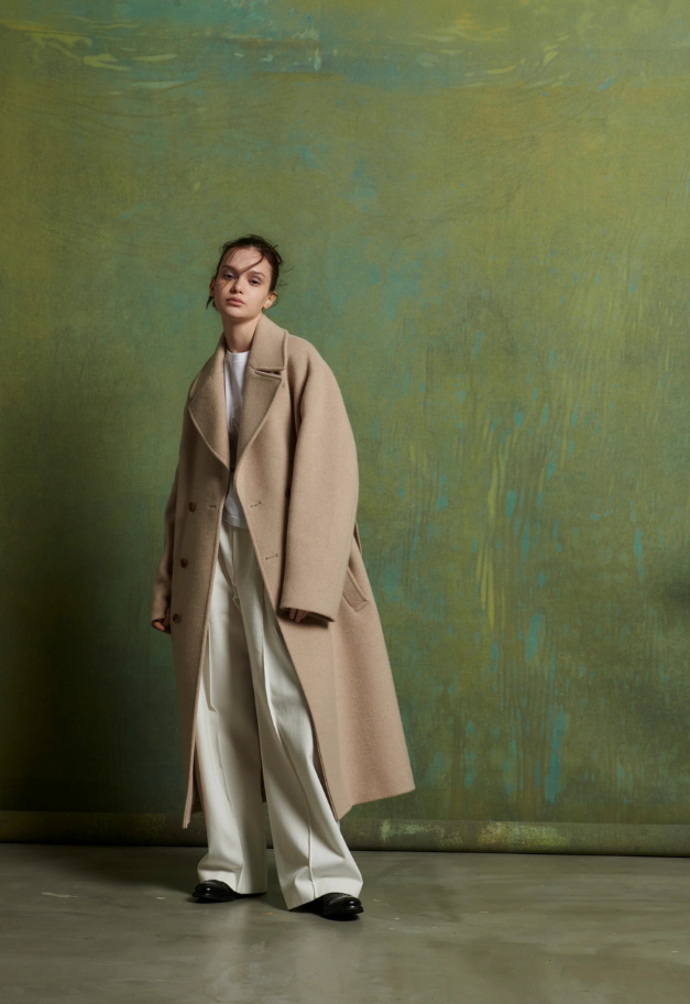 Nicolas Jenson LAMBS WOOL MELTON BIG COLLAR W COAT