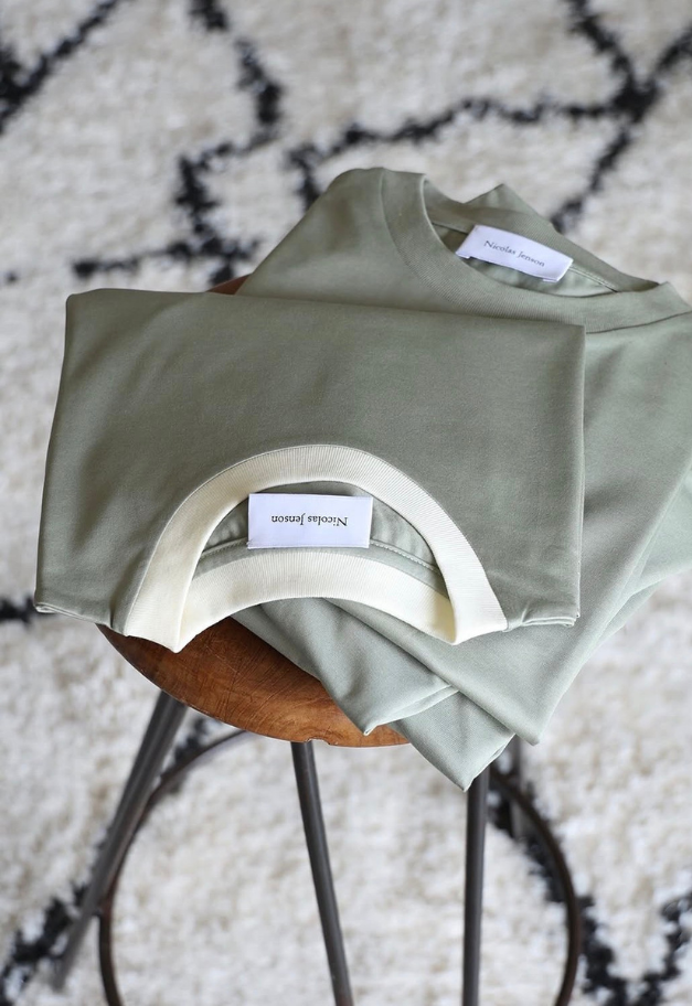 Nicolas Jenson TWO TONE CREW NECK T-SHIRT【SHORT/LADIES】