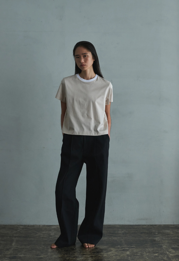 Nicolas Jenson TWO TONE CREW NECK T-SHIRT【SHORT/LADIES】