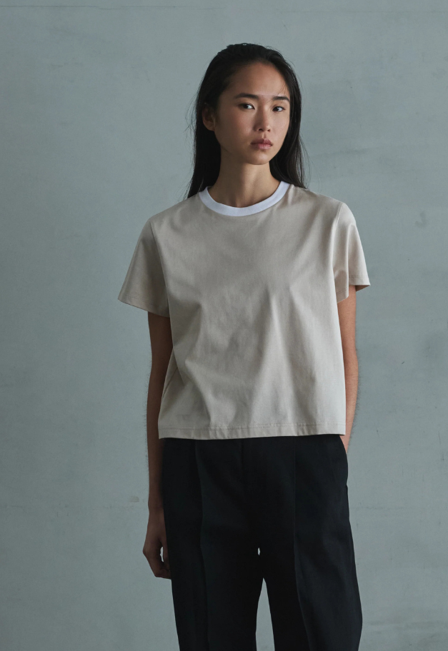 Nicolas Jenson TWO TONE CREW NECK T-SHIRT【SHORT/LADIES】