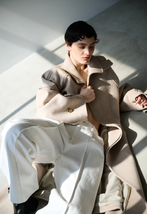 Nicolas Jenson LAMBS WOOL MELTON BAL COLLAR COAT