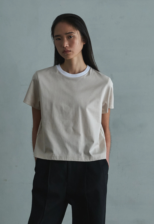 Nicolas Jenson TWO TONE CREW NECK T-SHIRT【SHORT/LADIES】