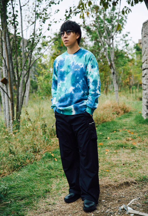 &MOSS TAIDAI HIGH GAUGE SWEATSHIRTS【BLUE/BLACK】