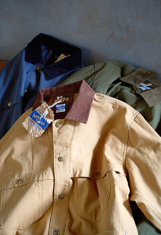 ARMY TWILL DUCK LOGGER JACKET【KHAKI/CHARCOAL/MUSTARD】