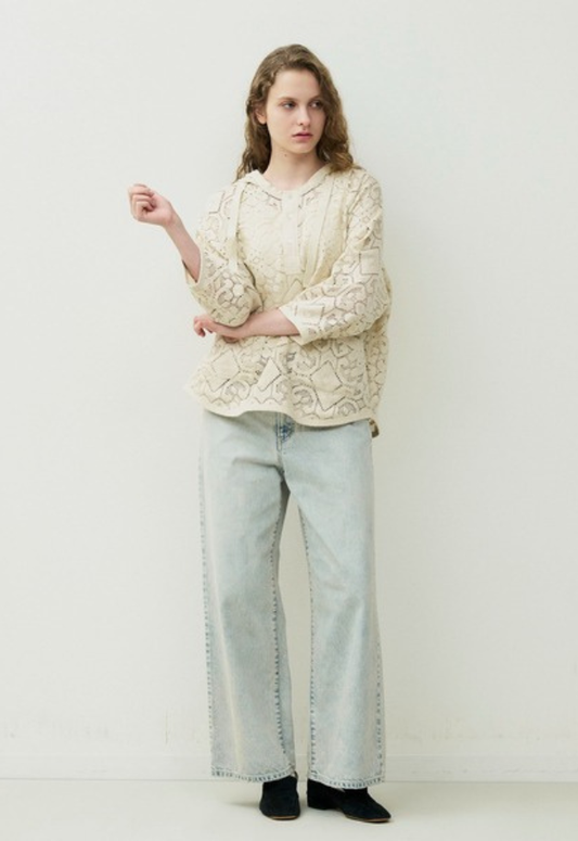 JOHNBULL CHEMICAL DENIM WIDE PANTS