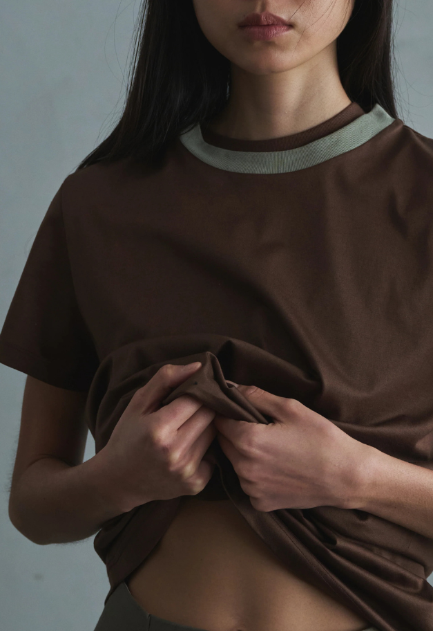 Nicolas Jenson TWO TONE CREW NECK T-SHIRT【SHORT/LADIES】