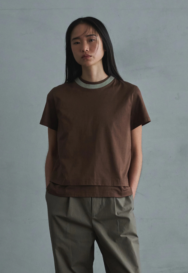 Nicolas Jenson TWO TONE CREW NECK T-SHIRT【SHORT/LADIES】