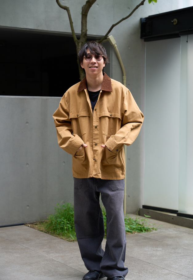 ARMY TWILL DUCK LOGGER JACKET【KHAKI/CHARCOAL/MUSTARD】