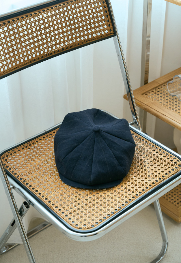 PORTER CLASSIC PIN STRIPE LINEN COTTON CASQUETTE【UNISEX/残M BL.NA L BL各1点】
