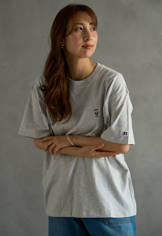 pocotan 【別注】RUSSELL ATHLETIC ポコたん刺繍Tシャツ