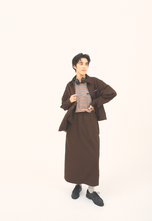 THOUSANDMILE WOOL LIKE ZIP BLOUSON＆SK＆BAG SET UP