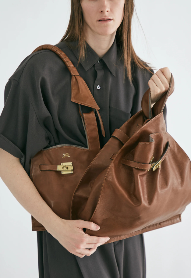 beautiful people oiled leather xlarge market bag