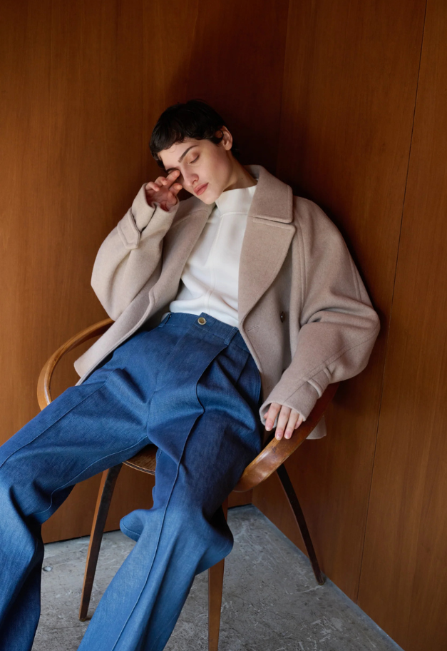 Nicolas Jenson LAMBS WOOL MELTON SHORT RAGLAN COAT