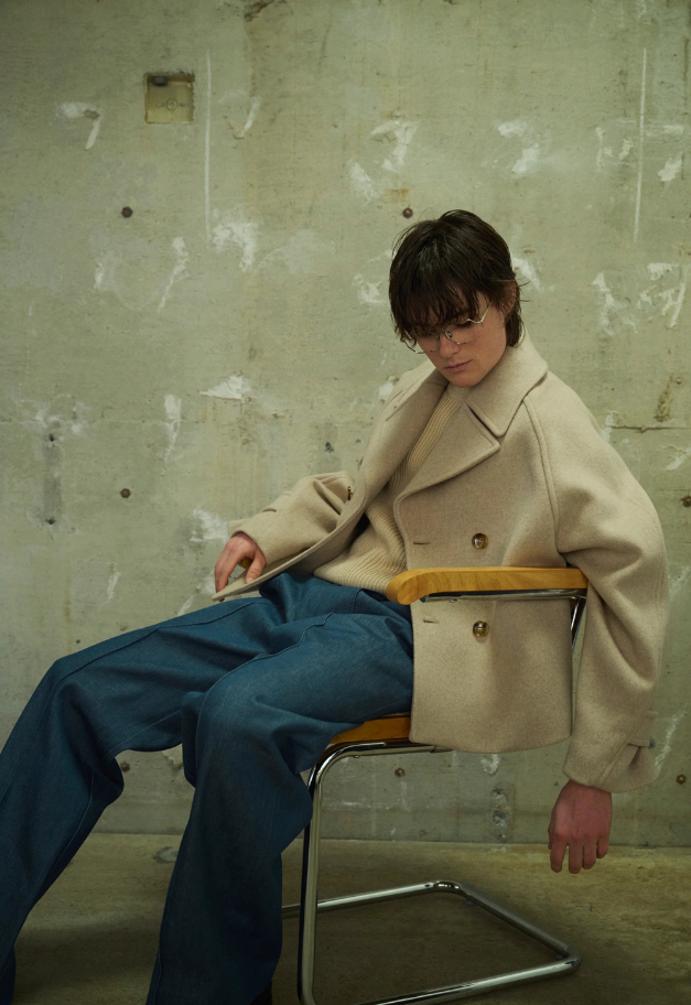 Nicolas Jenson LAMBS WOOL MELTON SHORT RAGLAN COAT