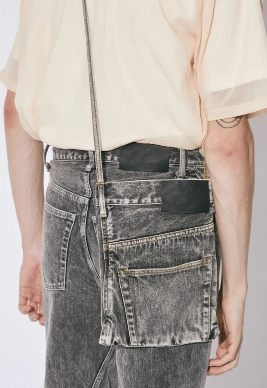 beautiful people excerption denim bleached sacoche