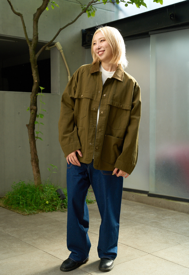 ARMY TWILL DUCK LOGGER JACKET【KHAKI/CHARCOAL/MUSTARD】