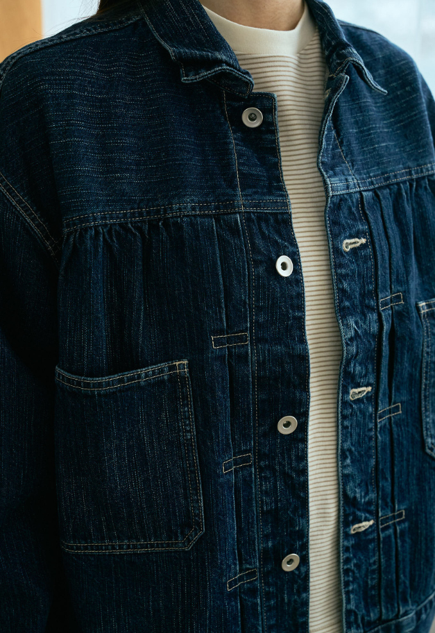 PORTER CLASSIC STEINBECK DENIM JACKET【NAVY/UNISEX 残各1点】