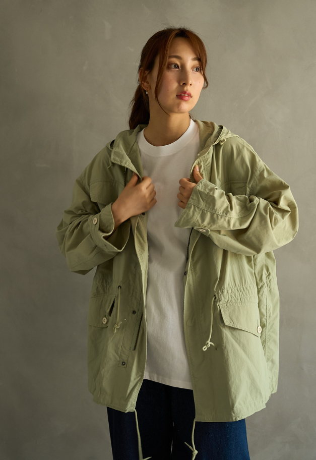 ARMY TWILL Nylon OX Hooded Coat【残り各サイズ1点 WHITE/L.KHAKI】