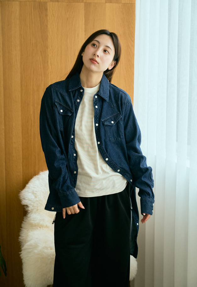ANREALAGE BALL LIGHT DENIM SHIRT【UNISEX】