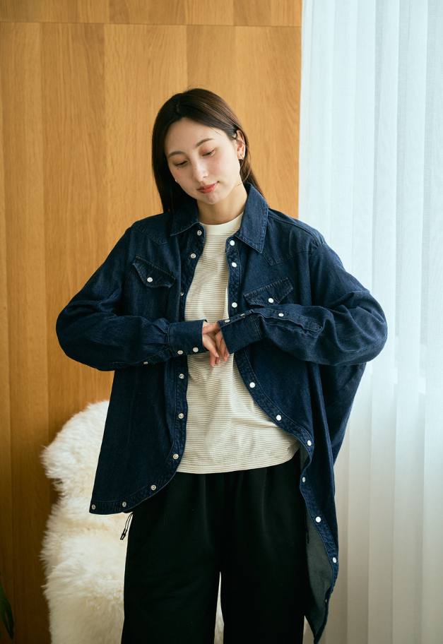 ANREALAGE BALL LIGHT DENIM SHIRT【UNISEX】