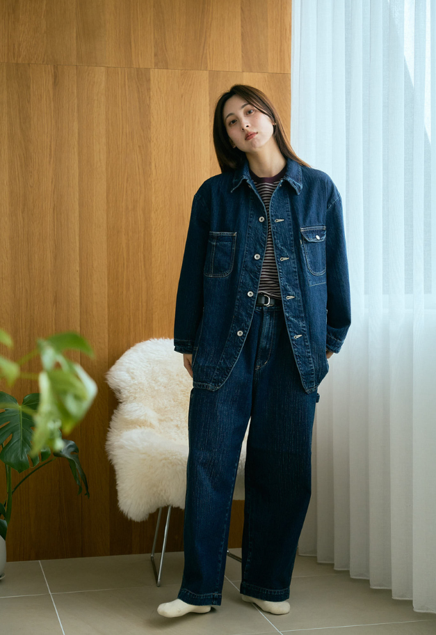 PORTER CLASSIC STEINBECK DENIM PAINTER PANTS【NAVY/UNISEX  残S1点】