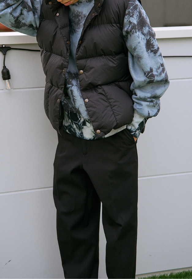 ◆[バイバック保証] RUSSELL ATHLETIC Recycled Down Vest【残りMOSS/L/1点】