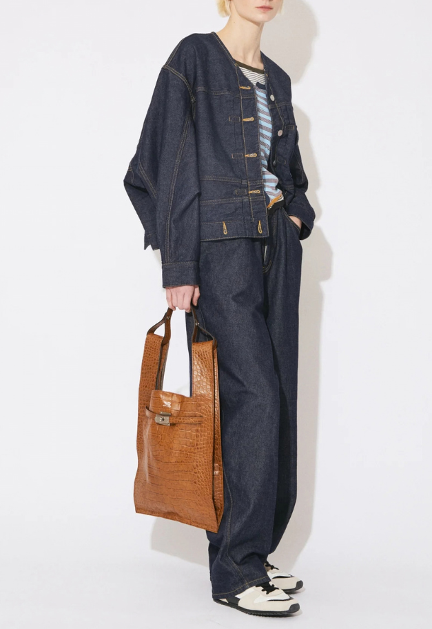 beautiful people croco emboss large market bag 【残camelのみ】