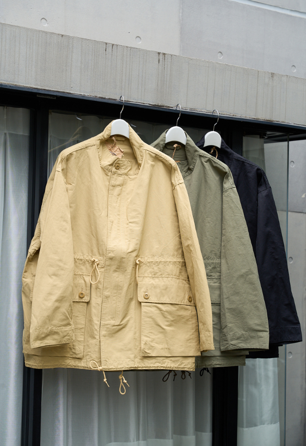 ARMY TWILL COTTON NYLON STAND COAT【KHAKI/BEIGE/BLACK】