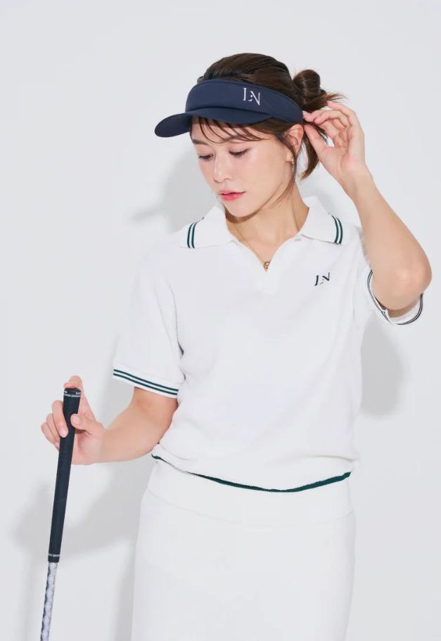 LE.NAN Terry Pique Polo【WHITE】