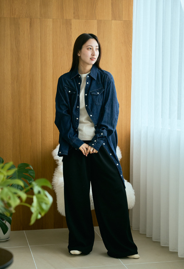 ANREALAGE BALL LIGHT DENIM SHIRT【UNISEX】