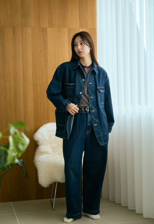 PORTER CLASSIC STEINBECK DENIM PAINTER PANTS【NAVY/UNISEX  残S1点】