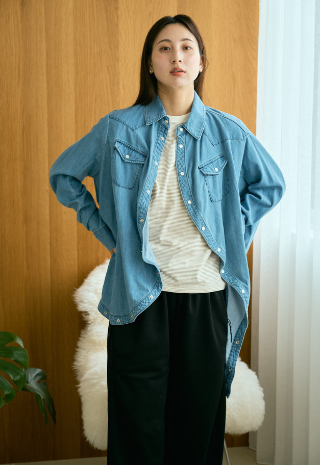 ANREALAGE BALL LIGHT DENIM SHIRT【UNISEX】