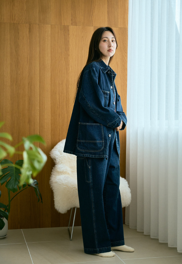 PORTER CLASSIC STEINBECK DENIM PAINTER PANTS【NAVY/UNISEX  残S1点】